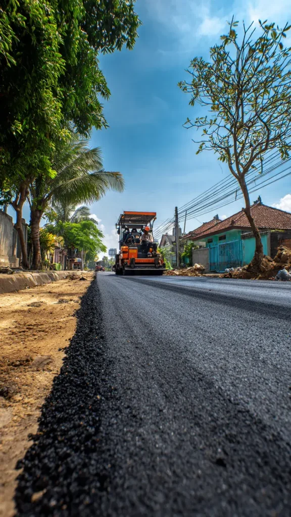 Proses Pengaspalan Jalan Serang